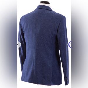 JOHN VARVATOS BLEECKER BLUE TWO BUTTON STRETCH WOOL BLEND BLAZER